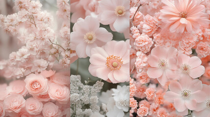 Collage of pink flowers