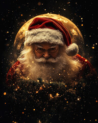 Santa Claus o Pap&aacute; Noel llega en Navidad con regalos para los ni&ntilde;os, la alegr&iacute;a y la ternura de la Navidad en familia.