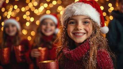 En la Navidad familiar los niños posan sonriente ante las cámaras y en la cena de Navidad bajo las luces del arbolito.