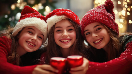 En la Navidad familiar los niños posan sonriente ante las cámaras y en la cena de Navidad bajo las luces del arbolito.