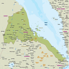 Obraz premium Simple political map of Eritrea