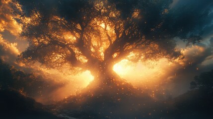 Fototapeta premium sun in the forest