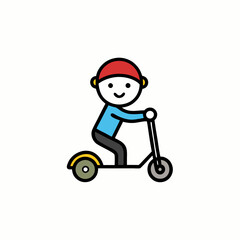 child riding a scooter