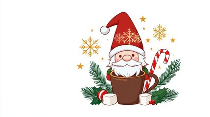 Cheerful Santa in a Mug for Christmas Celebration