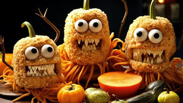 Snacks for Halloween table. Halloween food.