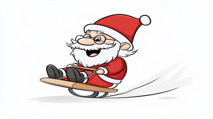 Santa Claus Enjoying a Sleigh Ride in Winter Fun