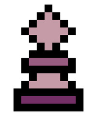 Pawn - chess piece in pixel art style