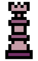 Queen chess piece in pixel art style