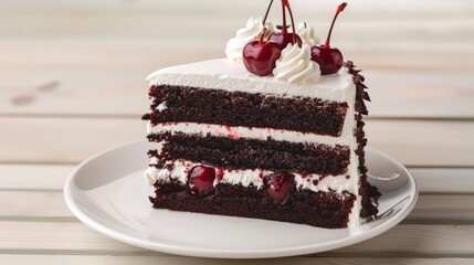 Decadent Dark Chocolate and Cherry Indulgence Displayed on Rustic Wooden Platter