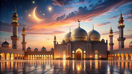 Eid celebration at Islamic monuments , Eid, celebration, Muslim, Islamic, monuments, mosque, prayer, festival