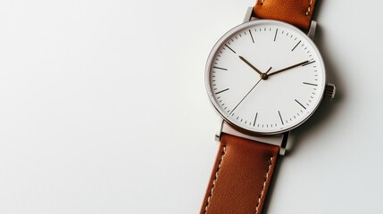 Classic Leather Strap Watch with Minimalist Design