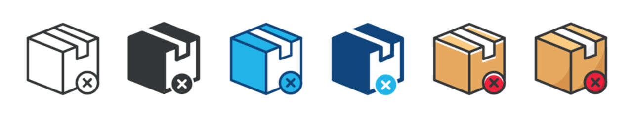 Delivery rejected multi series style icons collection. Minimal icon and symbol vector illustration