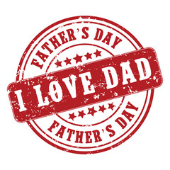 I Love Dad stamp vector isolated on a white background. Happy father's day stamp seal.