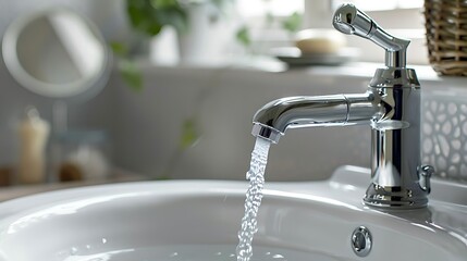 Little inset bathroom tap boasting a built in water cartridge for sifting or filtered technology