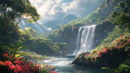 Fototapeta premium waterfall in the forest