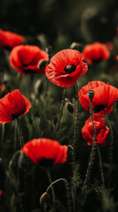 Obraz premium Beautiful common red poppy flowers background