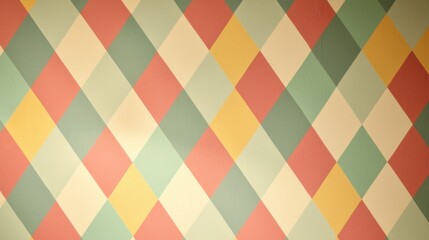 wallpaper with retro elements in the shape of diamonds using checkerboard patterns on a vintage background
