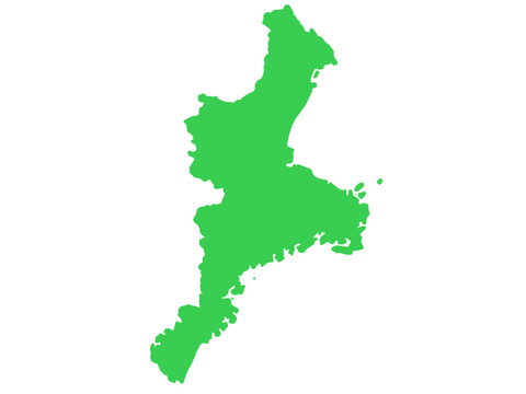 少しゆるい三重県地図 フチなし 近畿