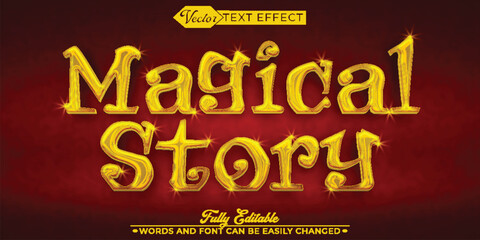 Yellow Magical Story Vector Editable Text Effect Template