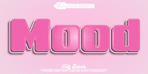 Cute Pink Mood Vector Editable Text Effect Template