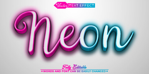Neon Club Vector Editable Text Effect Template
