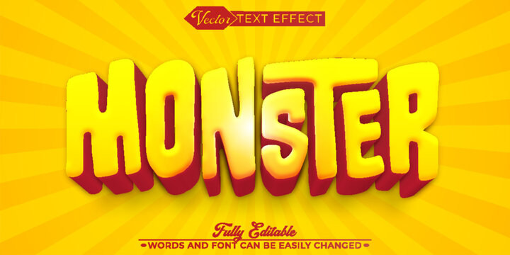 Cartoon Yellow Monster Editable Text Effect Template