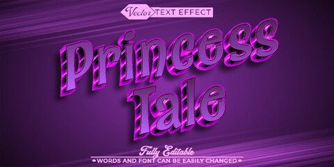 Pink Princess Tale Vector Editable Text Effect Template