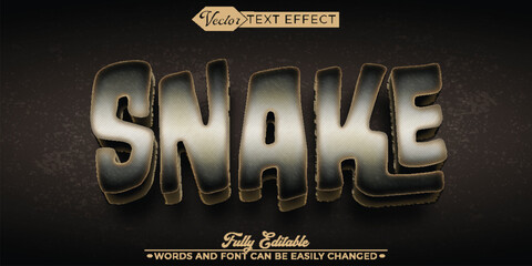 Cartoon Snake Vector Editable Text Effect Template