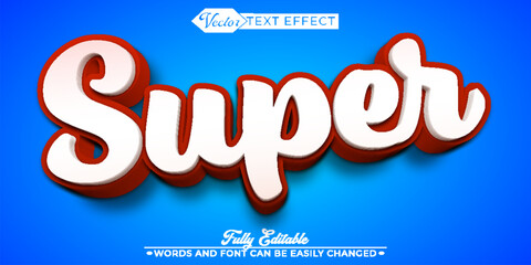 Super Comic Cartoon Vector Editable Text Effect Template