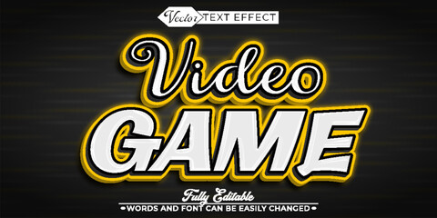 Cartoon Video Game Vector Editable Text Effect Template