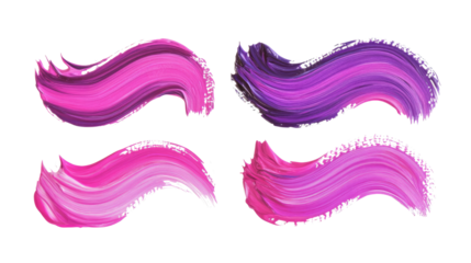 Colorful Brush Strokes Showcasing Pink and Purple Acrylic Paints Generative AI