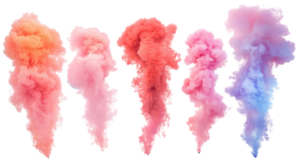 Colorful Pink and Red Smoke Explosions Creating a Rainbow Effect Generative AI