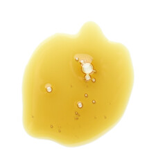 Essential oil drop isolated on white, top view. Cosmetic product