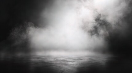 Fototapeta premium Mystical Fog Over Calm Water Surface