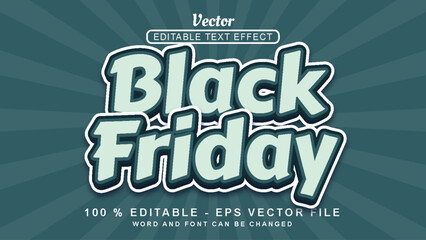 Editable 3D text effect Black Friday Modern style isolated on Dark background