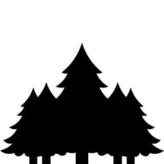 Obraz premium Christmas Pine Tree Silhouette