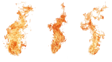 Vibrant Realistic Fire Flame Collections in Orange and Yellow Generative AI