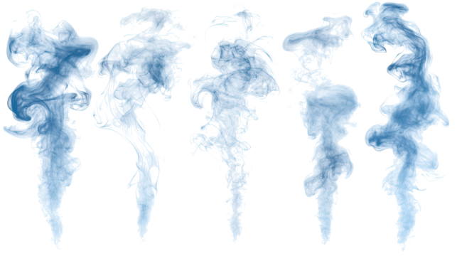 Realistic Blue Smoke Elements Rising in a Graceful Swirl Pattern Generative AI