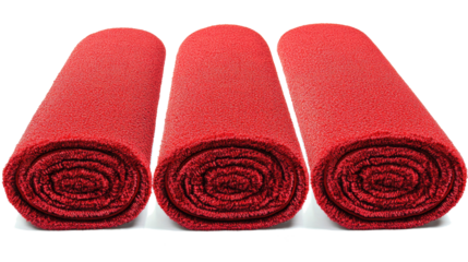 Rolled Red Carpets Ready for an Elegant Event or Ceremony Setup Generative AI