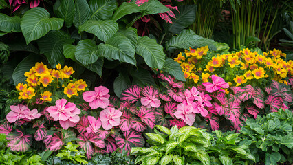 Naklejka premium pink and yellow flowers