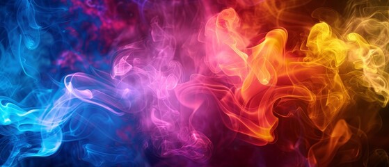 Colorful Smoke in Motion with Vibrant Hues