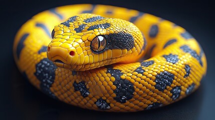 Obraz premium a vibrant yellow snake symbolizing the python programming language known for its simplicity and versatility