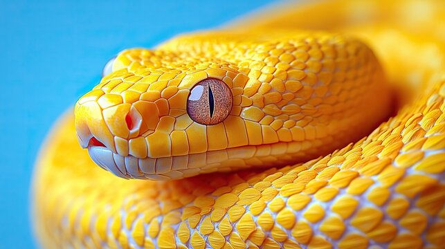 a vibrant yellow snake symbolizing the python programming language known for its simplicity and versatility