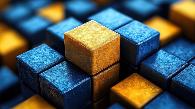 blue and yellow cubes representing multidimensional arrays in numpy python library