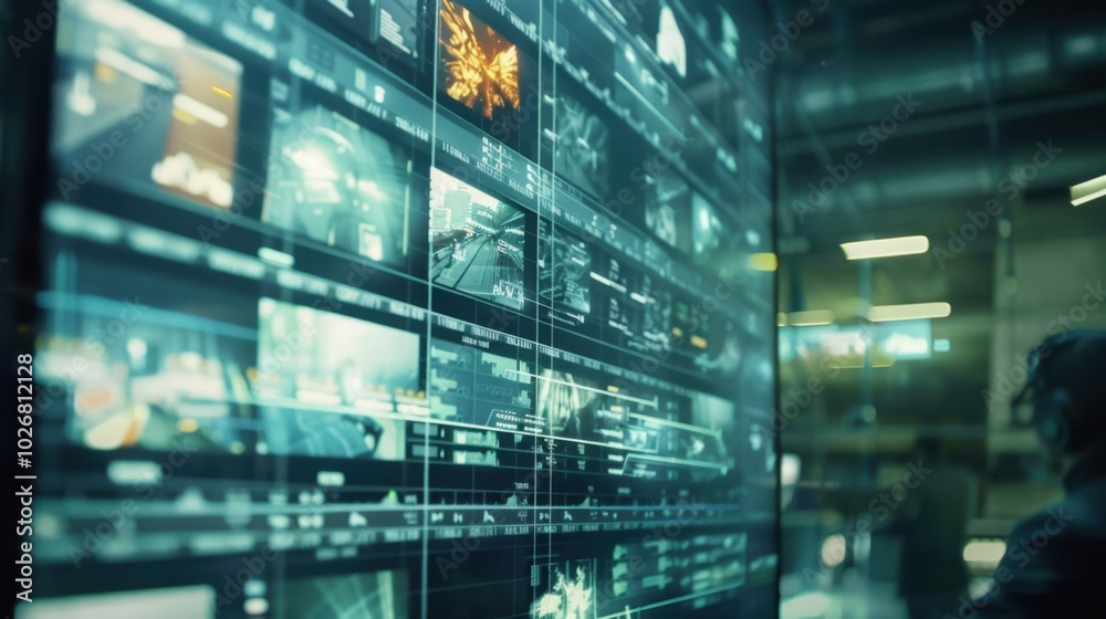 Poster data visualization on interactive display screen