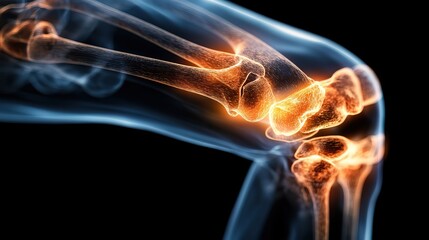 close up of a medical diagram showing the progress of arthritis in bones highlighting inflammation and joint damage
