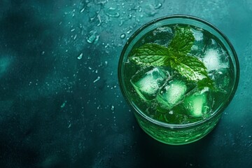 cool drink from top background - generative ai