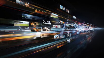 Fototapeta premium Dynamic Flow of Light and Images in Motion