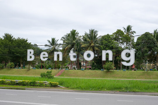 Riverfront with Iconic Sign, Bentong, Pahang, Malaysia 