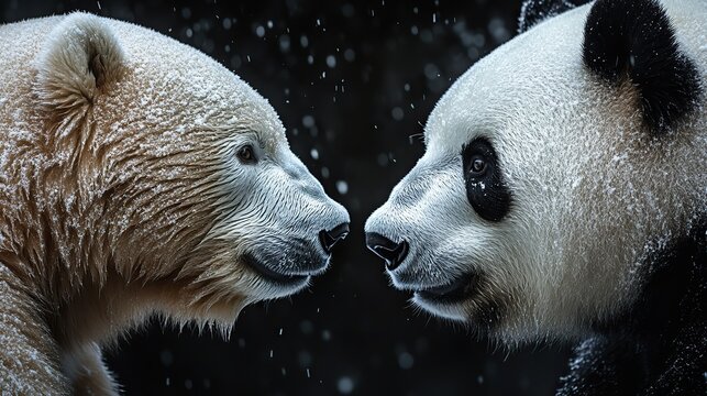 polar bear and panda bear facing off symbolizing a challenge between polaris and pandas data science packages